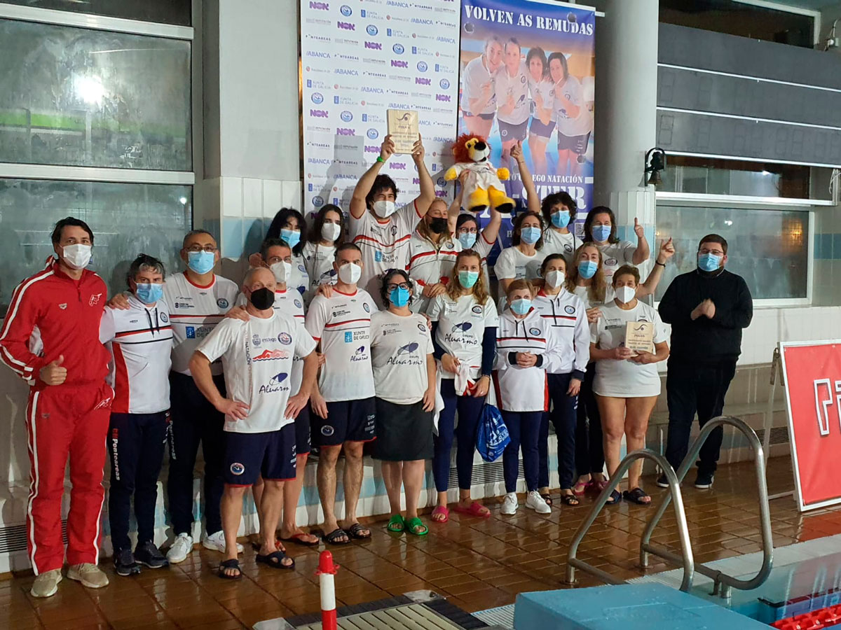 O Club Natación Ponteareas, gañador na clasificación conxunta e feminina no Campionato Galego Máster de Inverno