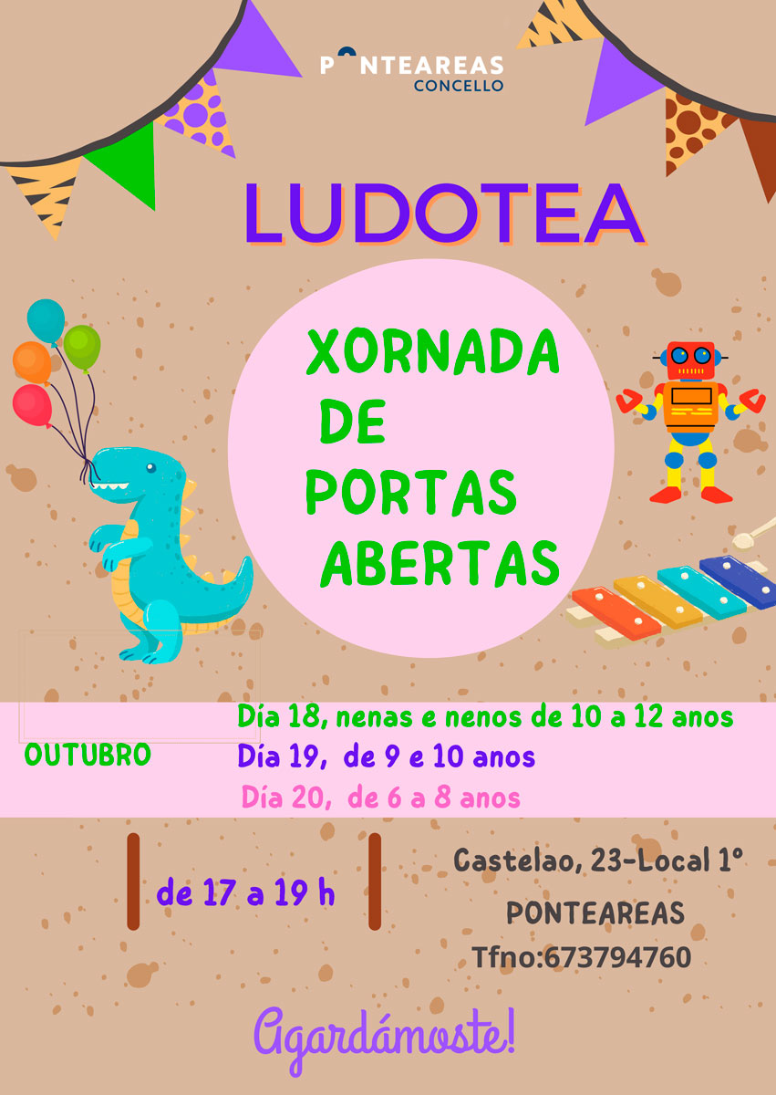 A ludoteca municipal abre as súas portas a todos os nenos e nenas de Ponteareas e comarca